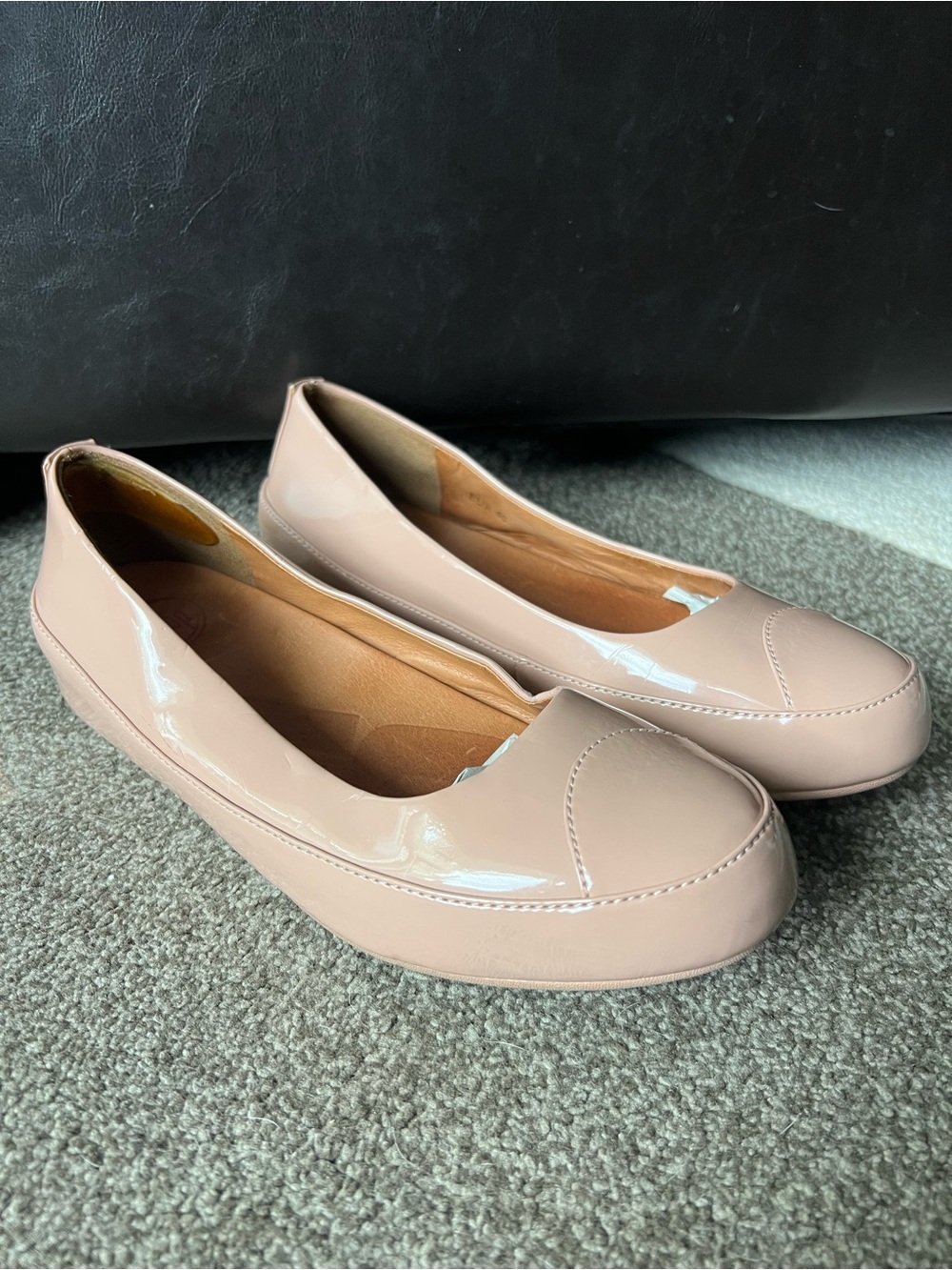 Fitflop Due Patent Nude Ballet Flats Womens - 9